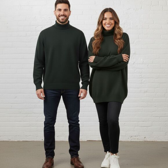 Lord & Taylor Merino Wool Turtleneck Size XL Dark Green Vintage EUC - Picture 1 of 15